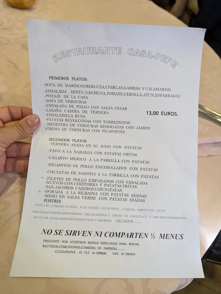 Menu_Casa Pepe_Bañeza La_image_1