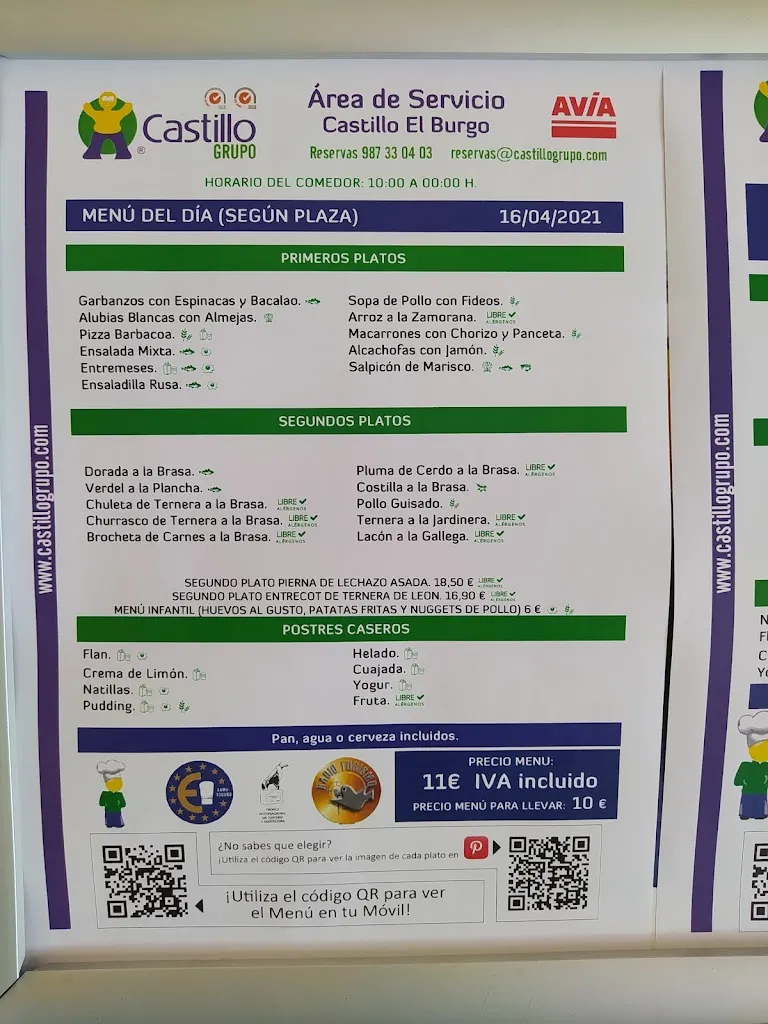 Menu_Station Service Entre Burgos et Leon_Burgo Ranero El_image_1
