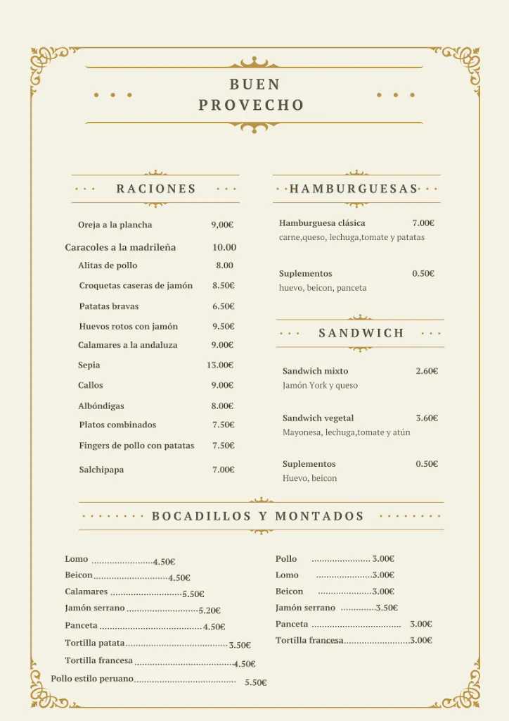 Menu_Rest-Bar Buen provecho_Cármenes_image_1