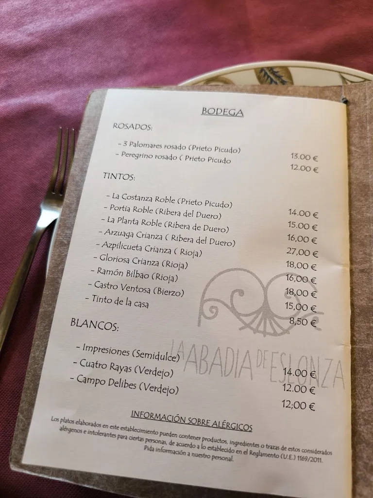 Menu_La Abadía de Eslonza_Benuza_immagine_2