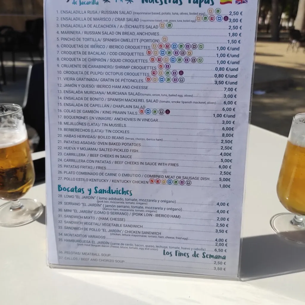 Menu_Cafetería El Jardín de Jacarilla_Jacarilla_immagine_1