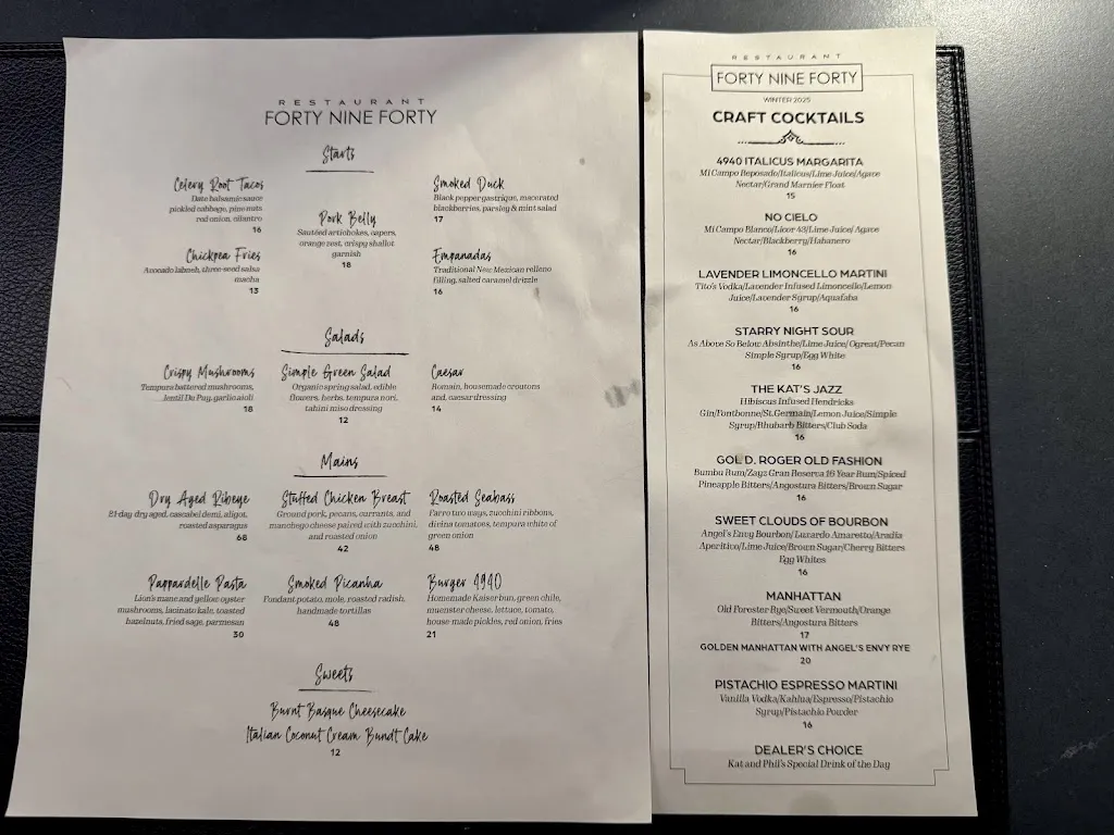 Menu_Forty Nine Forty_Corrales_immagine_1