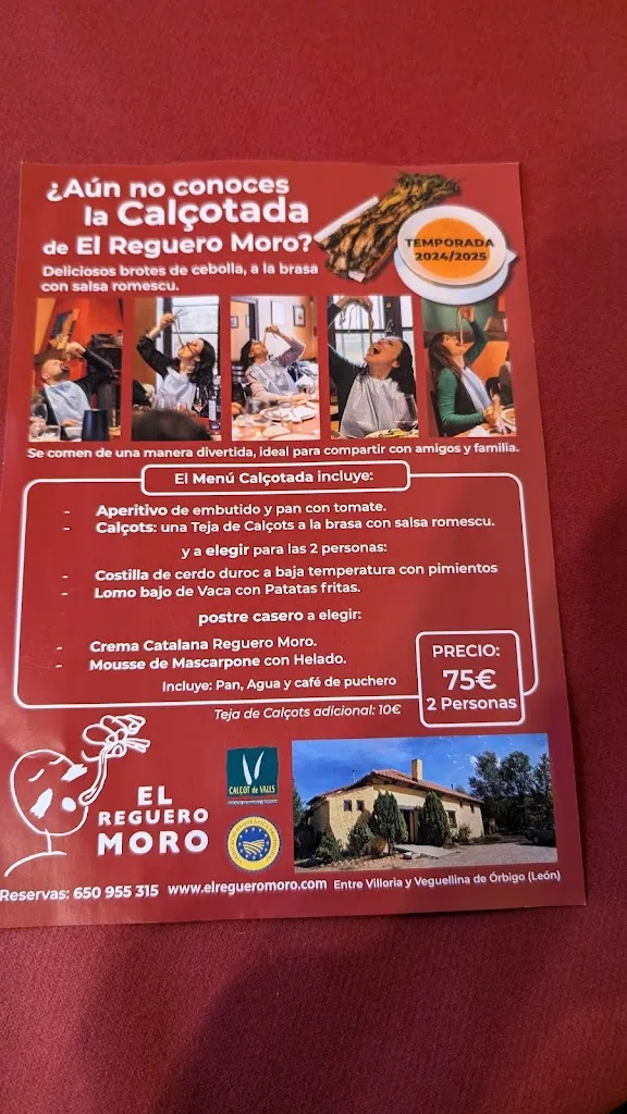 Menu_El Reguero Moro_Hospital de Órbigo_image_1