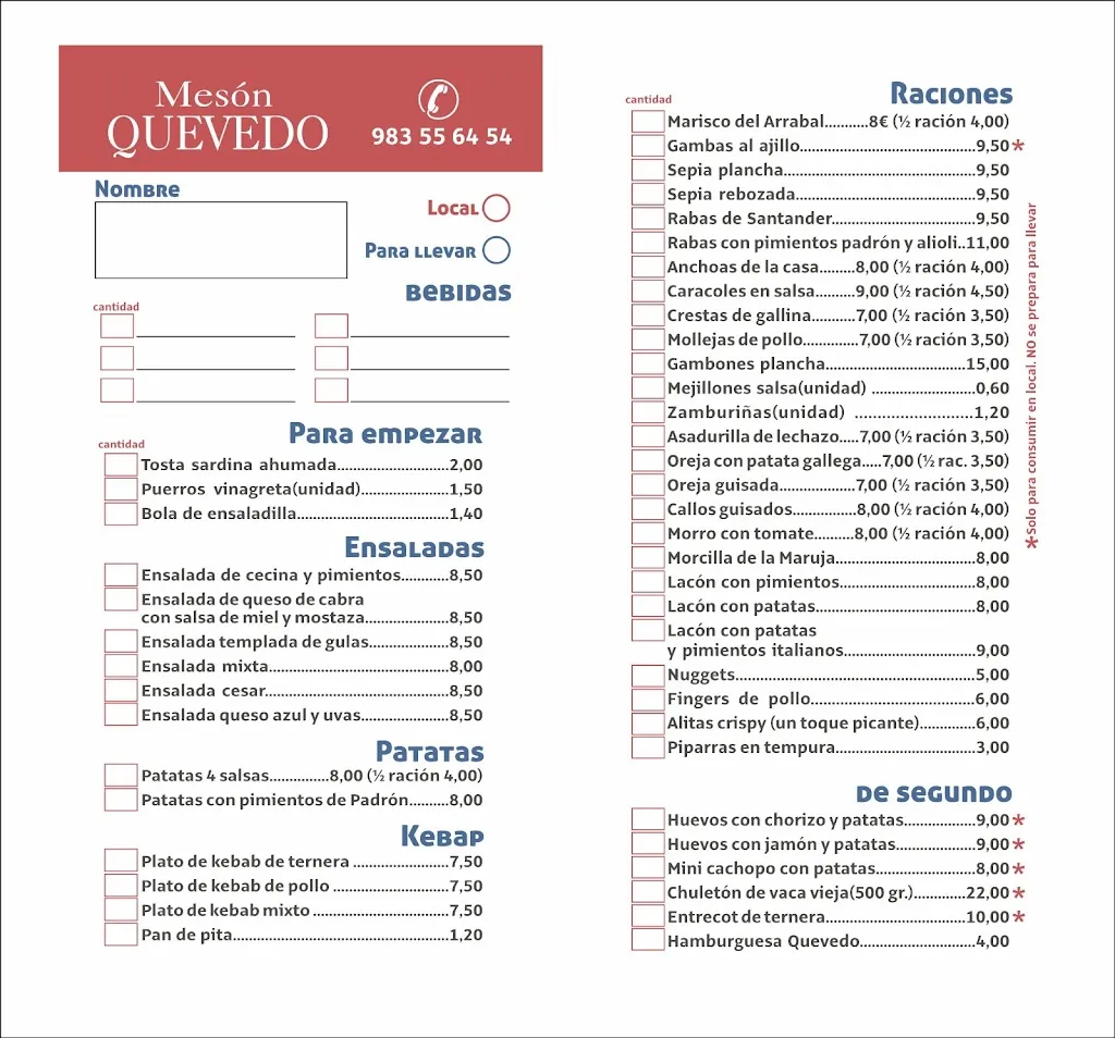 Menu_Mesón Quevedo_La Pedraja de Portillo_image_1