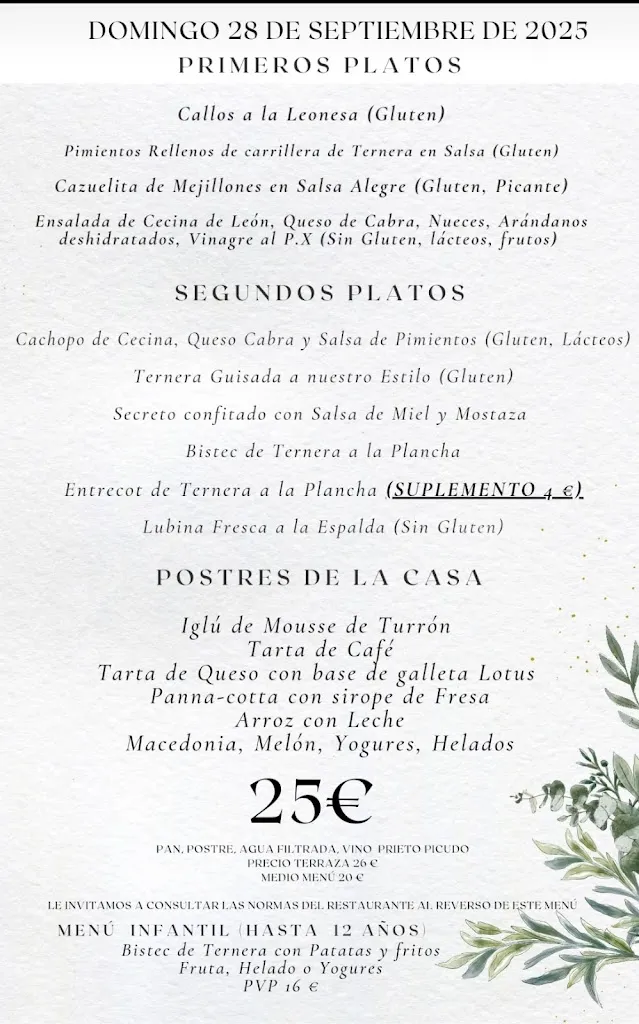 Menu_Restaurante la Fragua del Costillón,S.L_La Robla_image_1
