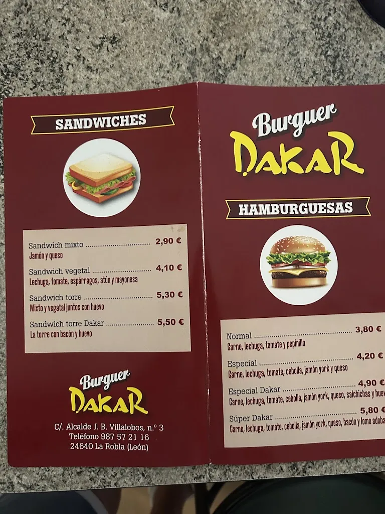 Menu_Restaurante Burguer Dakar_La Robla_image_2