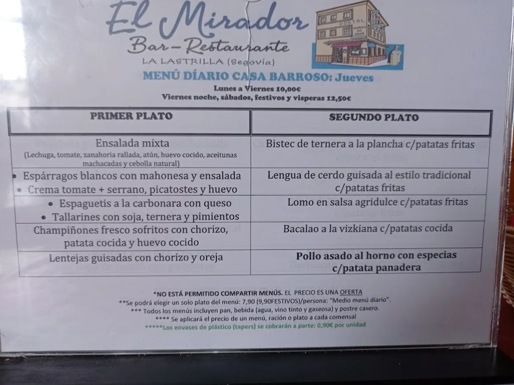 Menu_El Mirador De La Lastrilla_La Lastrilla_image_3