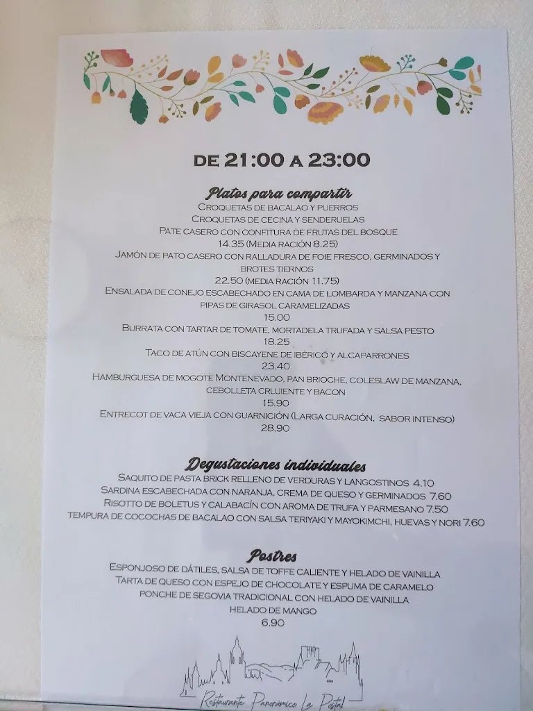 Menu_Restaurante panorámico La Postal_La Lastrilla_image_3