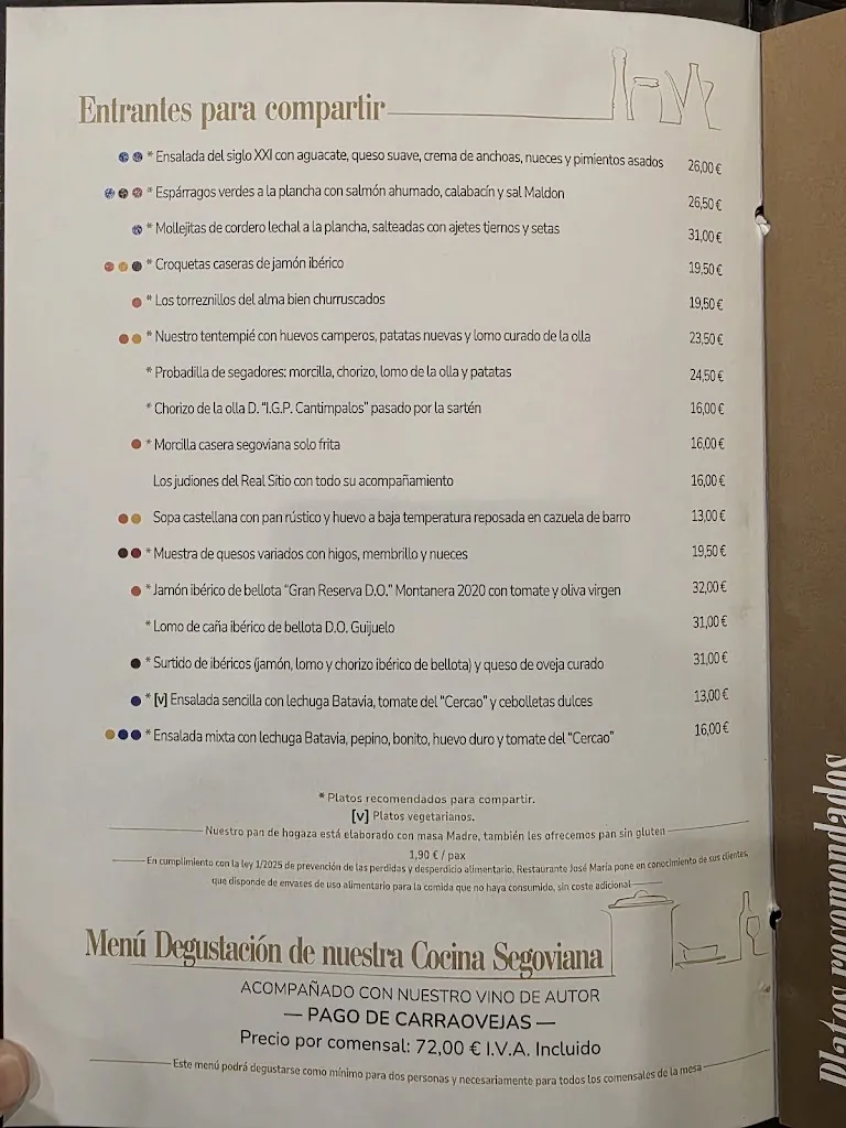 Menu_Jose Maria's Restaurant_La Lastrilla_image_3