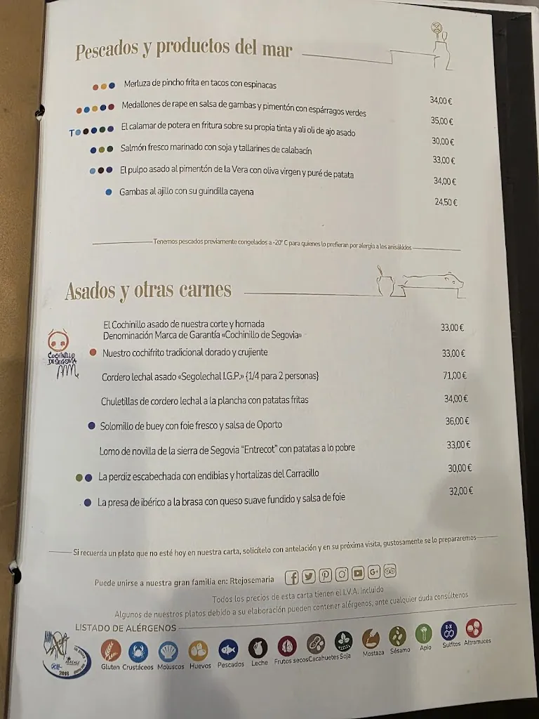 Menu_Jose Maria's Restaurant_La Lastrilla_image_4