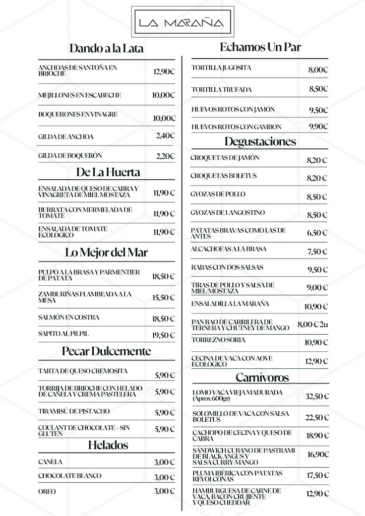 Menu_La Maraña_Maraña_image_1