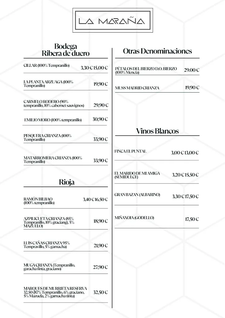 Menu_La Maraña_Maraña_image_2