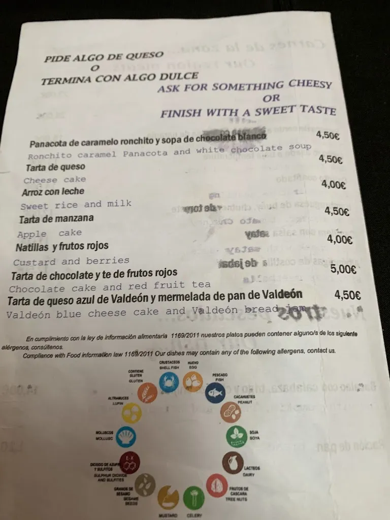 Menu_EL Desvan Valdeon_Posada de Valdeón_image_4