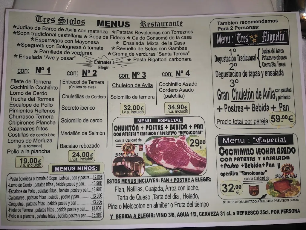 Menu_Tres Siglos (Chuleton de Ávila)_Provincia de Ávila_image_4