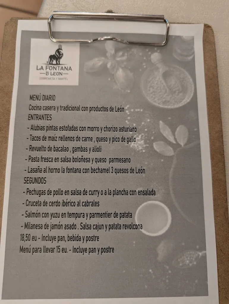 Menu_La Fontana de León_Provincia de León_image_4