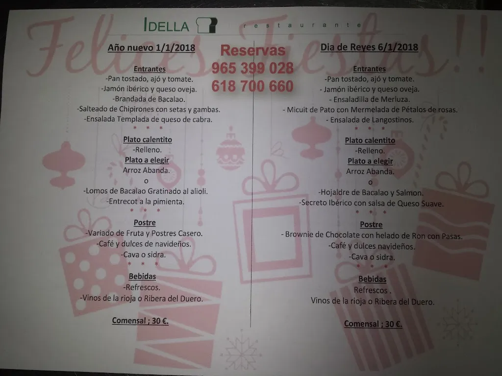 Menu_Restaurante Idella_Elda_immagine_1