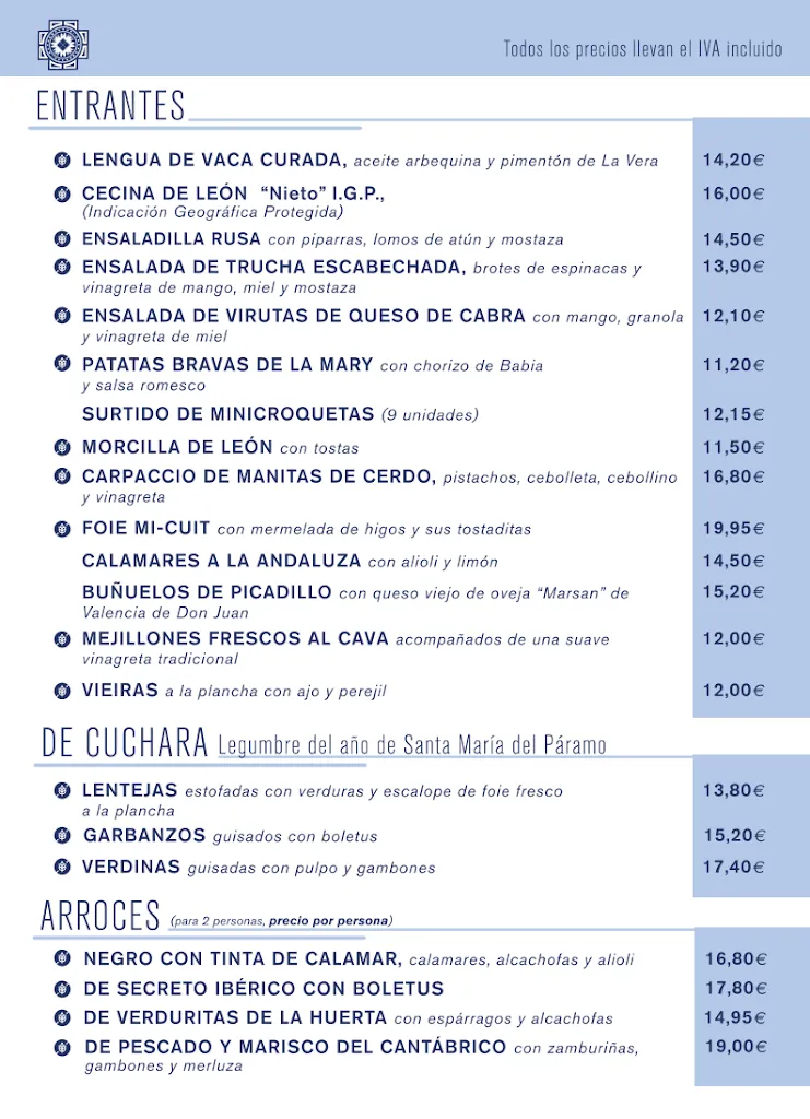 Menu_Restaurante La MARYLEON_Provincia de León_image_2
