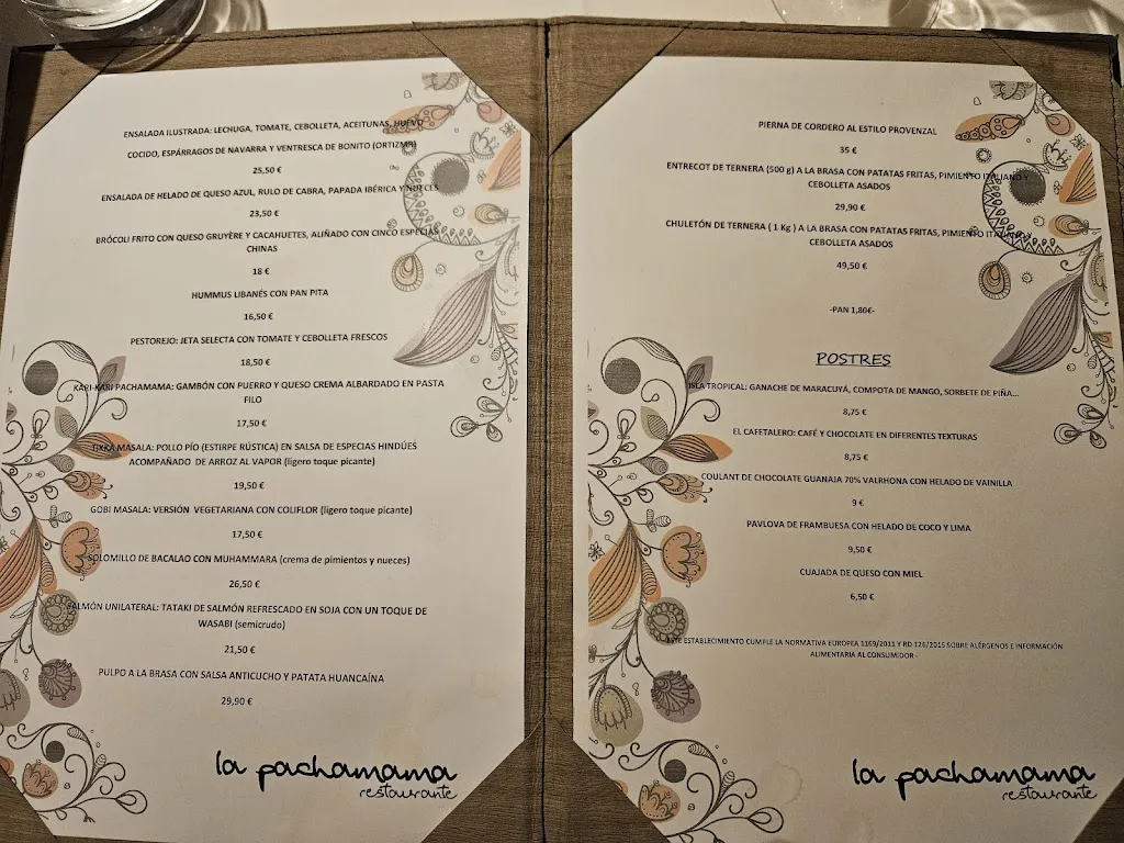 Menu_La Pachamama_Provincia de Salamanca_image_1