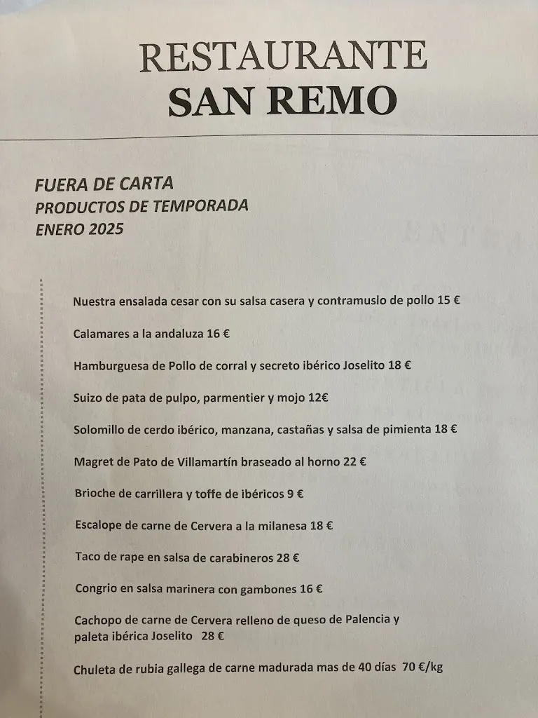 Menu_Restaurante San Remo_Provincia de Palencia_image_1