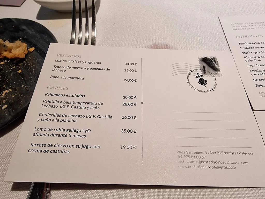 Menu_Hostería de Los Palmeros_Provincia de Palencia_image_4