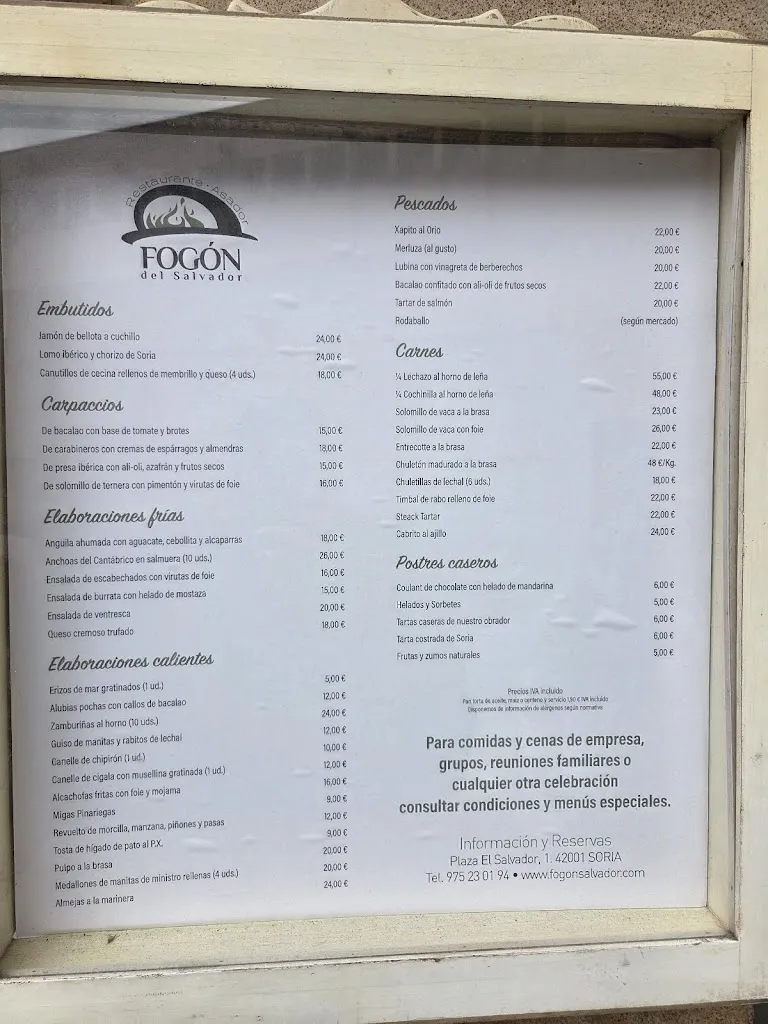 Menu_Restaurante El Fogón del Salvador_Provincia de Soria_image_1