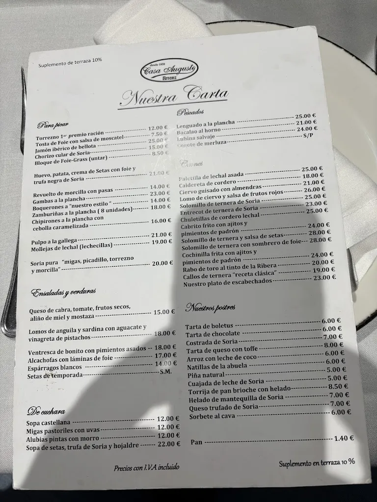 Menu_Casa Augusto_Provincia de Soria_image_1