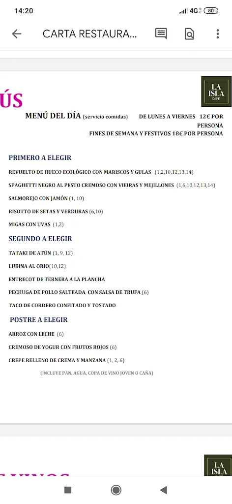 Menu_Café La Isla_Provincia de Soria_image_3