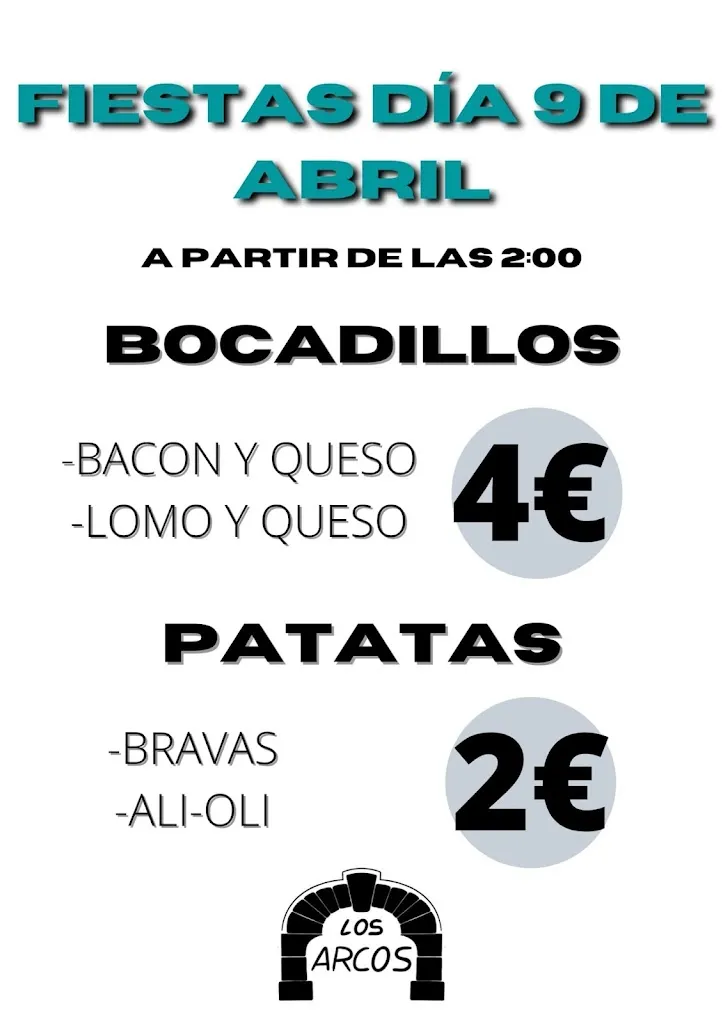 Menü_Cafetería los Arcos_Puente de Domingo Flórez_Bild_2