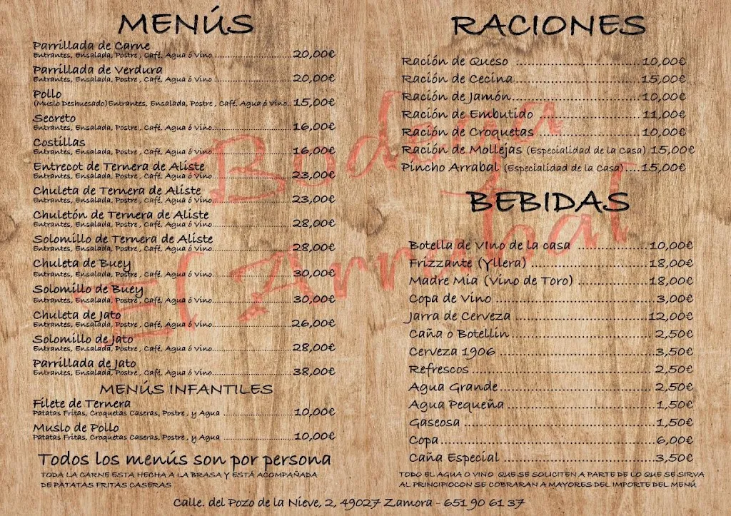 Menu_La Bodega Del Arrabal_Provincia de Zamora_image_1