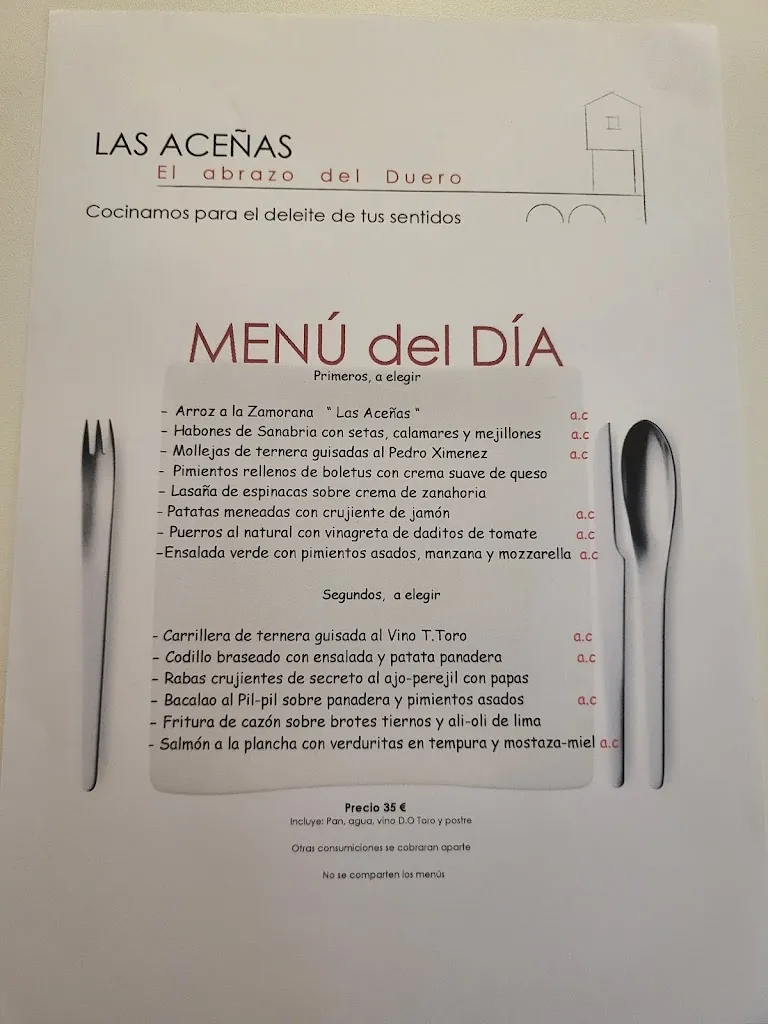 Menu_Restaurante Las Aceñas_Provincia de Zamora_image_1