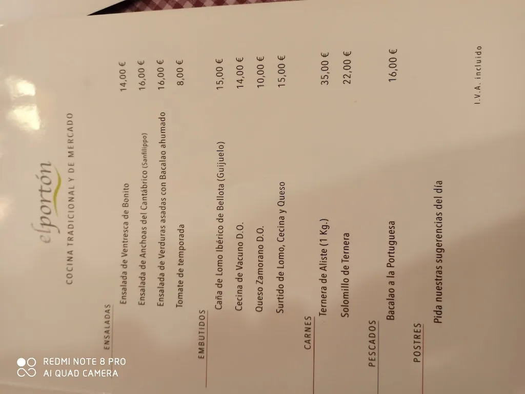 Menu_El Portón_Provincia de Zamora_image_3