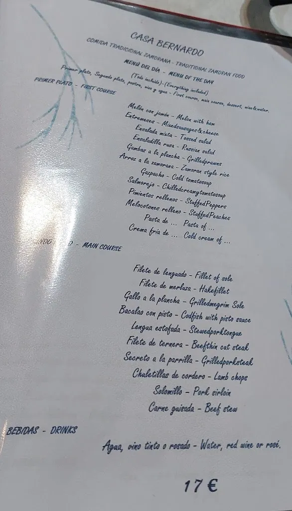 Menu_Casa Bernardo_Provincia de Zamora_image_2
