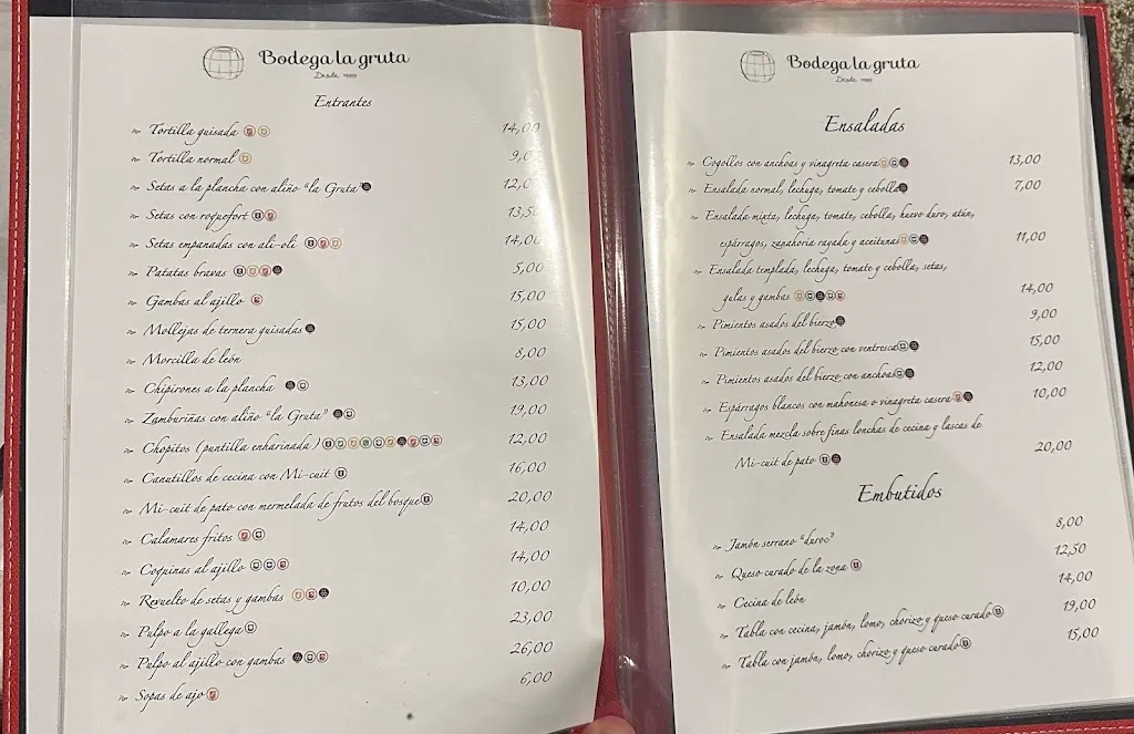 Menu_Restaurante Bodega La Gruta_San Adrián del Valle_image_1