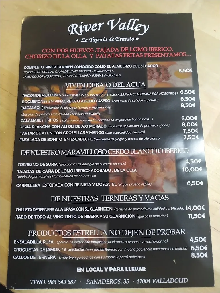 Menu_Restaurante River Valley_Provincia de Valladolid_image_2
