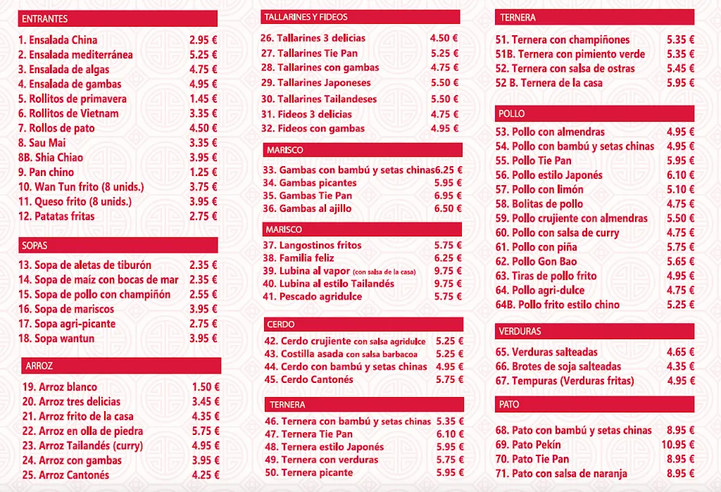 Menü_Restaurante Gran Muralla_Elda_Bild_1
