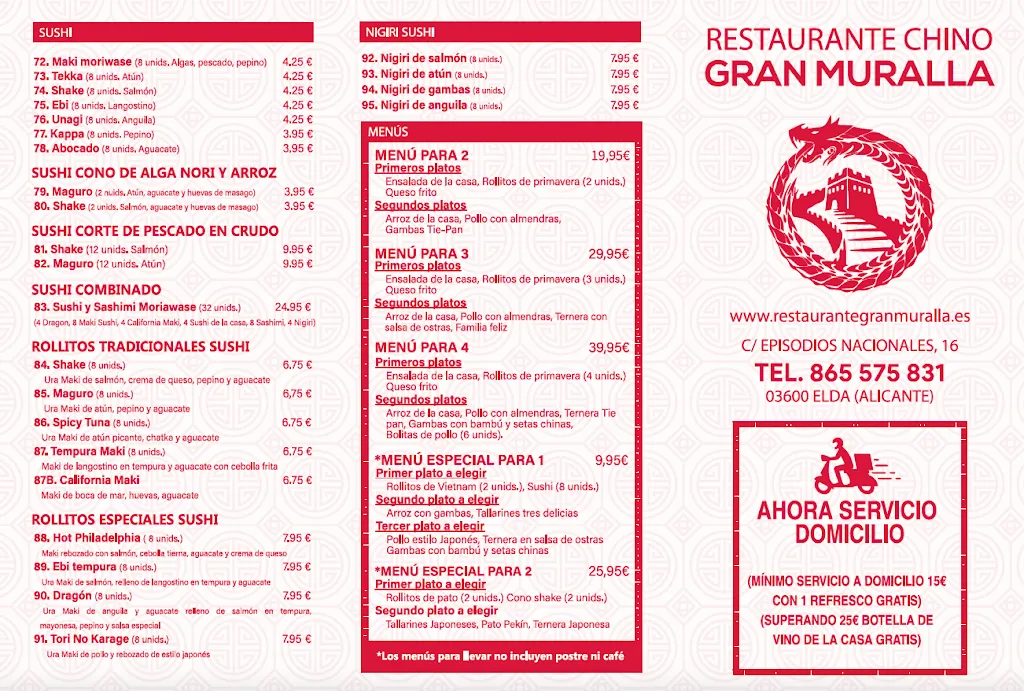 Menü_Restaurante Gran Muralla_Elda_Bild_2