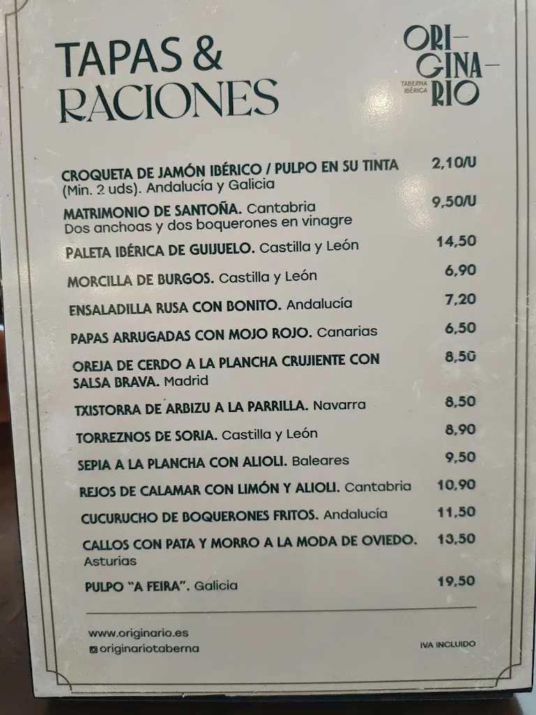 Originario restaurant in Provincia de Valladolid