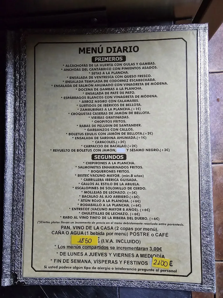 Menu_Taberna El Pozo_Provincia de Valladolid_image_1