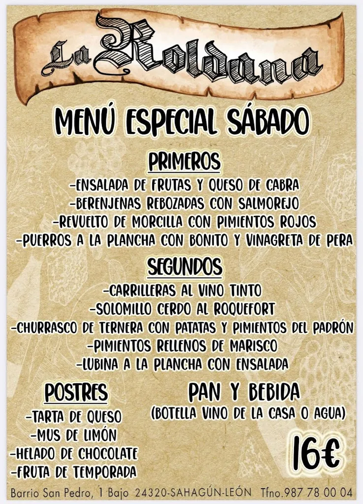 Menu_Restaurante La Roldana_Sahagún_image_1