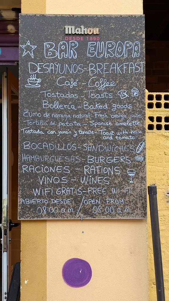 Menu_Bar Europa_Sahagún_image_1