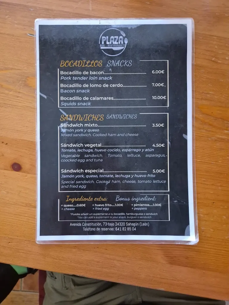 Menu_Bar Plaza_Sahagún_image_1