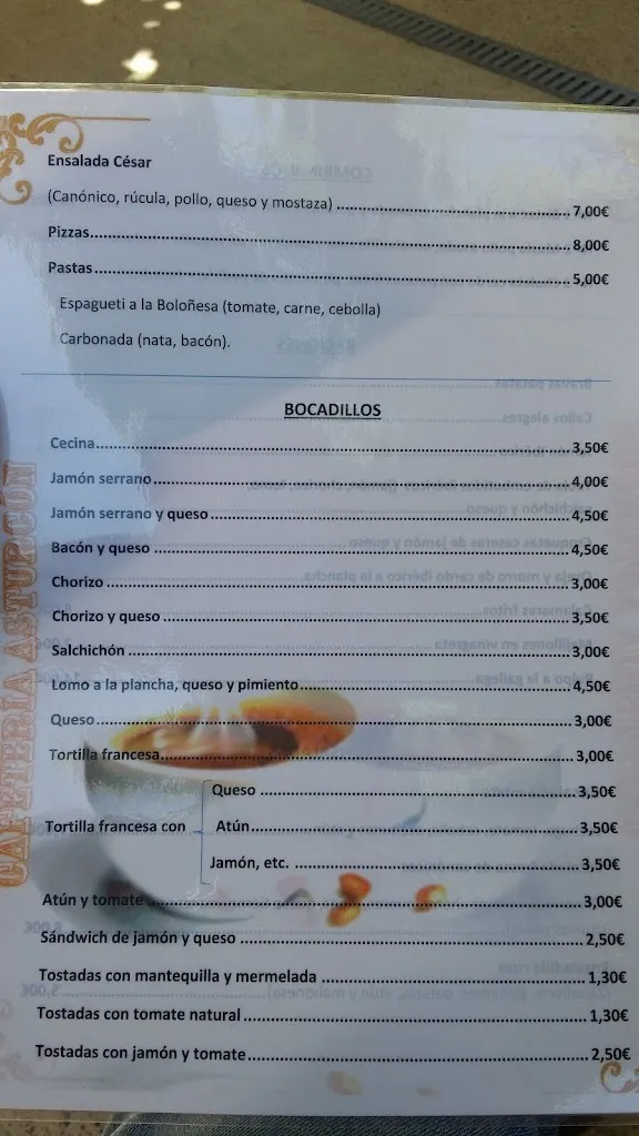 Menu_Restaurante Confiteria Asturcón Yagual_Sahagún_immagine_4