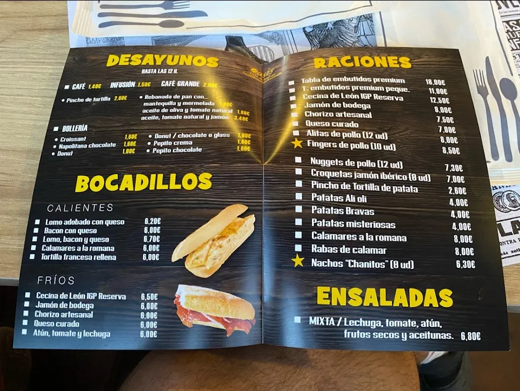 Menu_Café bar OASIS_San Justo de la Vega_image_1