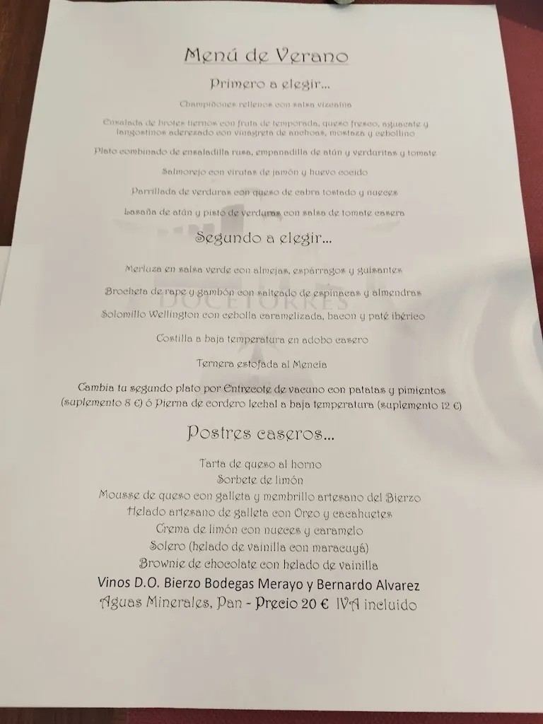 Menu_Doce Torres_Ponferrada_image_1