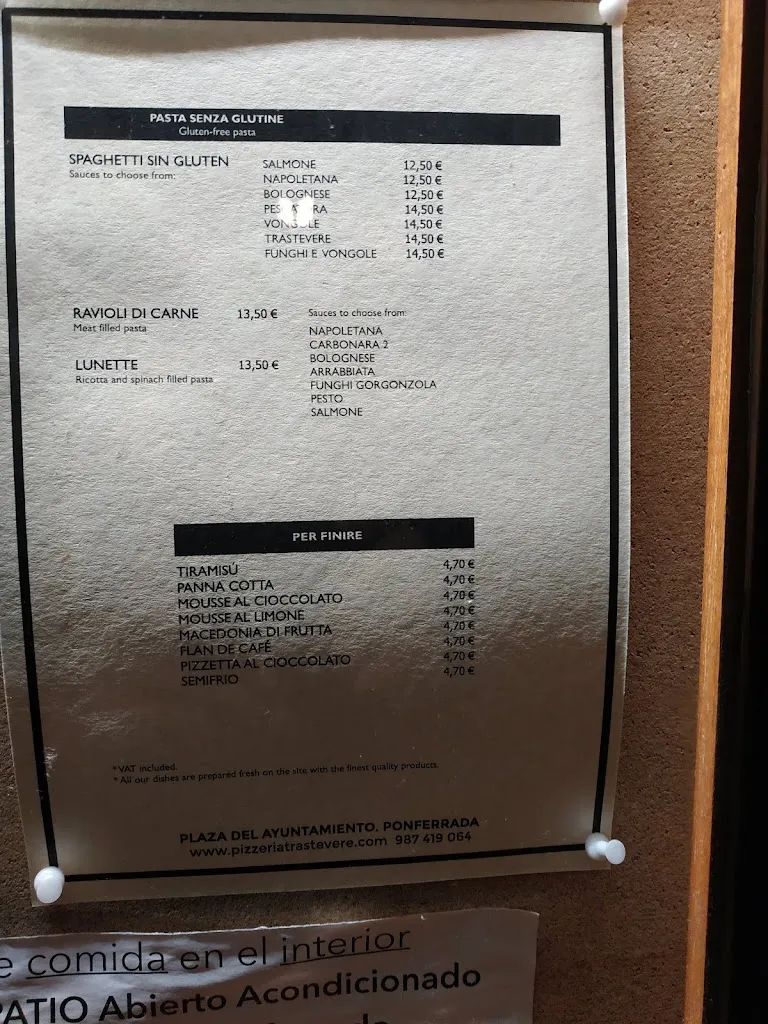 Menu_Ristorante Pizzeria Trastevere_Ponferrada_image_3