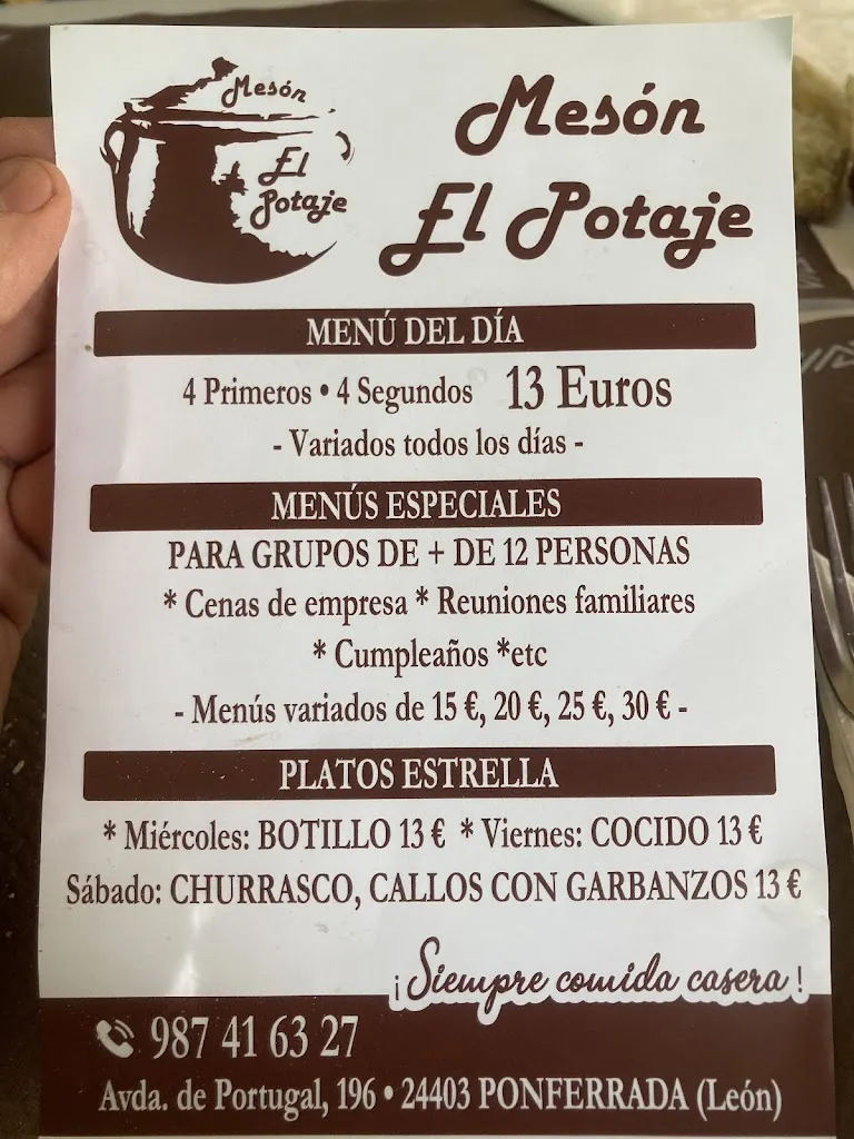 Menu_Mesón el Potaje_Ponferrada_image_2