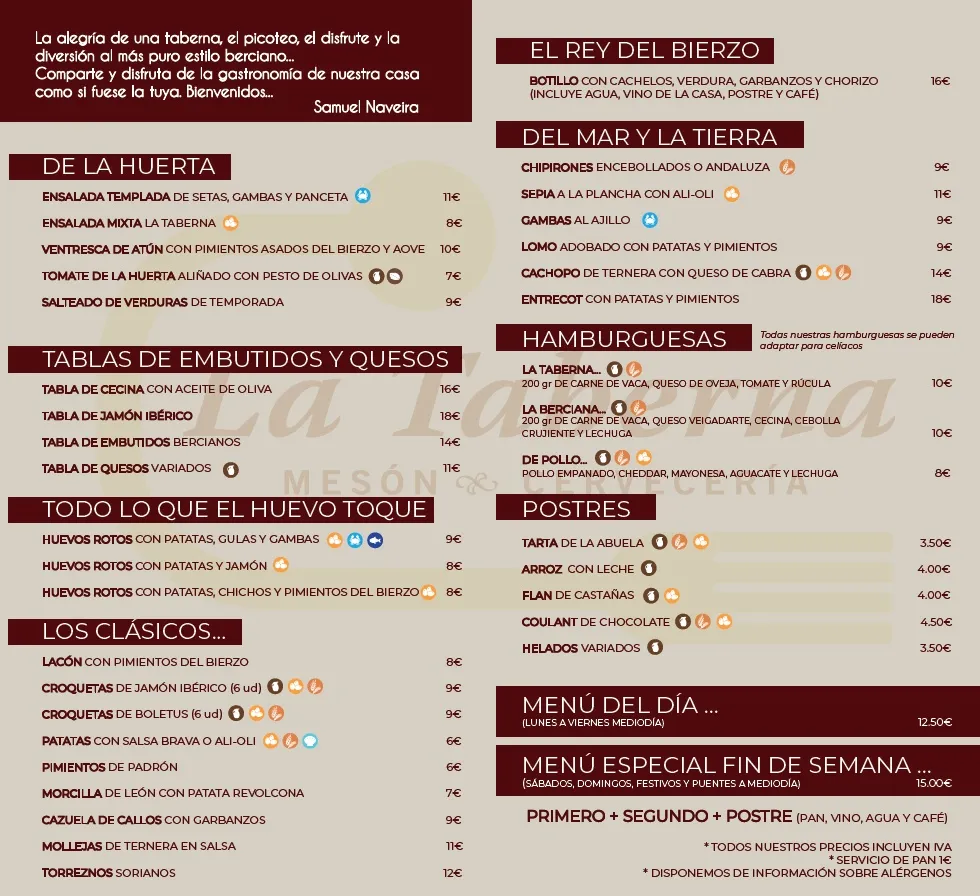 Menu_Meson Cerveceria La Taberna_Ponferrada_image_1
