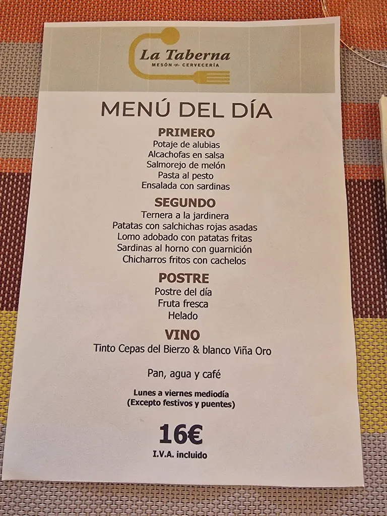 Menu_Meson Cerveceria La Taberna_Ponferrada_image_3