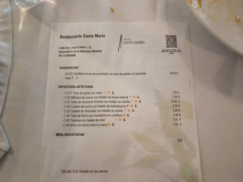 Menu_Restaurante Santa María_Santa María de la Isla_image_2