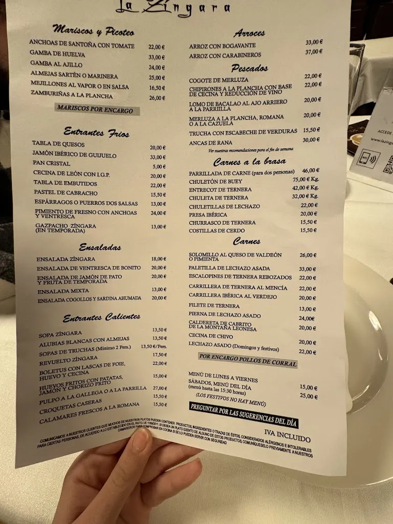 Menu_Restaurante La Zíngara_Santa María del Monte de Cea_image_2